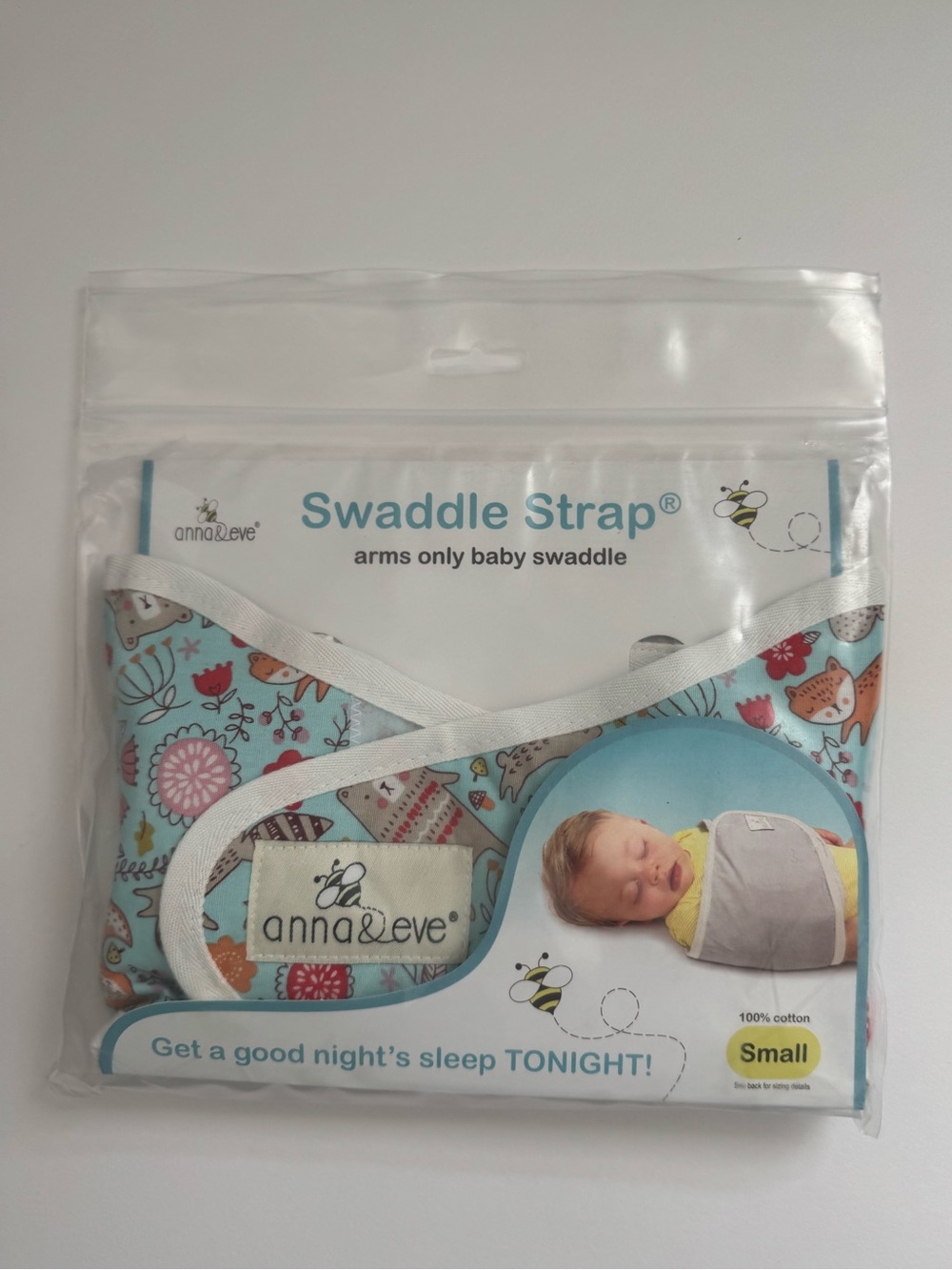 Anna & Eve Swaddle Strap Small Arms Only Baby Swaddle Cotton NWT